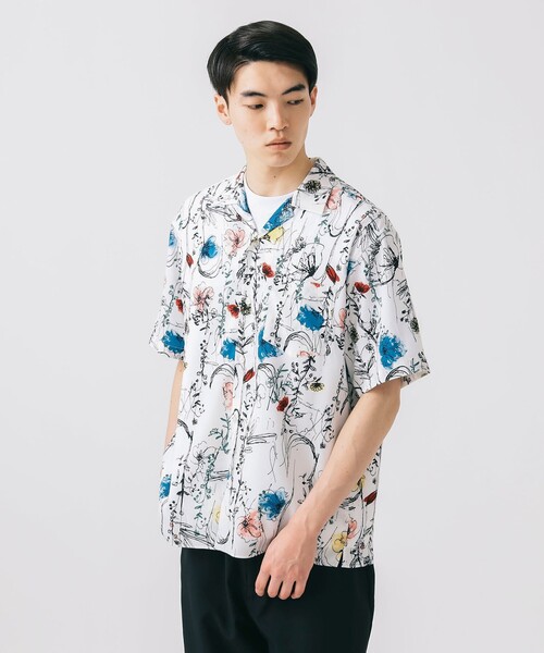 「BEAMS HEART」 半袖シャツ MEDIUM ホワイト系その他 メンズ_画像5