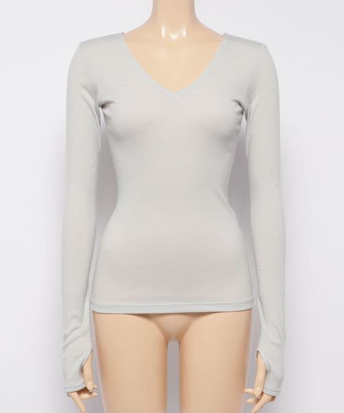 tシャツ EARIH アーリ / WOOL RIB V/N INNER ウールリブVネックインナー / TA2030 レディース
