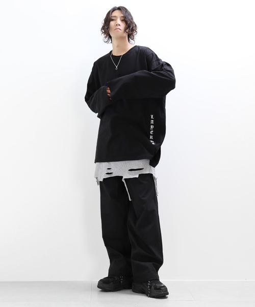 minsobi tシャツ フェイクレイヤードTシャツ ファッション