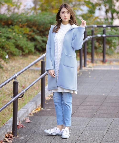 Tiaclasse カーディガン 配色使いが楽しめるダブルフェイスコーディ