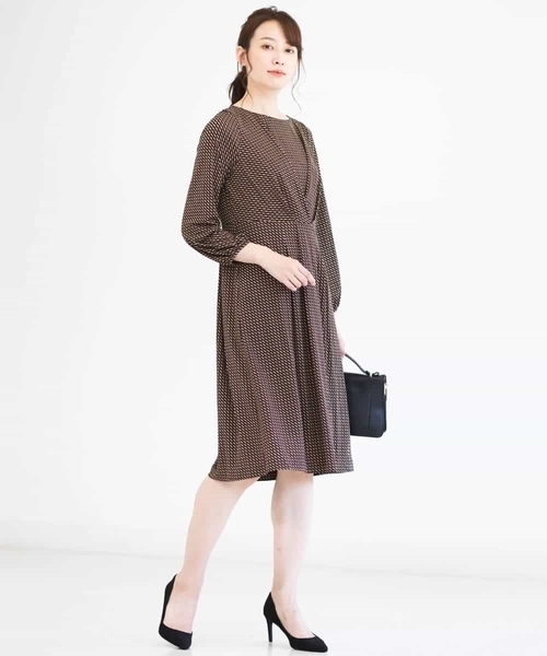 がオフィス ワンピース 通販 Paypayモール 幾何柄ワンピース Zozotown Paypayモール店 유サイズ