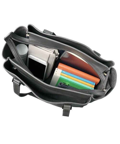 トートバッグ 「フィオーレ」レザートートバッグ L 本革  A4サイズ 3スペース ビジネスバッグ（商品番号：P25-20014） レディースの画像