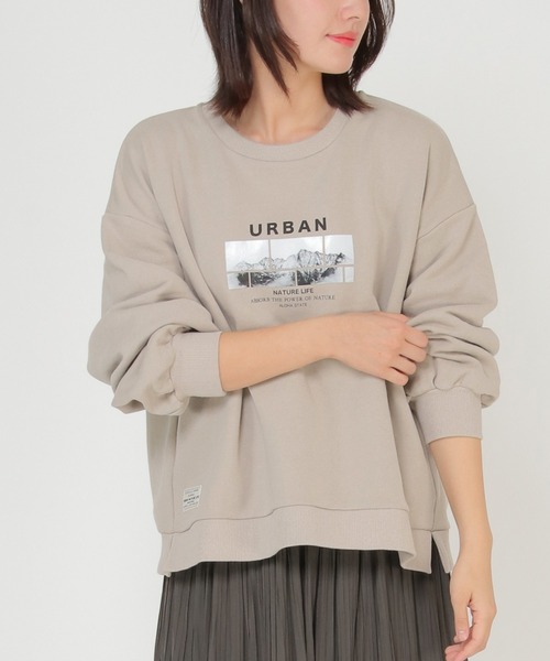 トレーナー スウェット URBAN NATURE LIFE プリントスウェット レディース