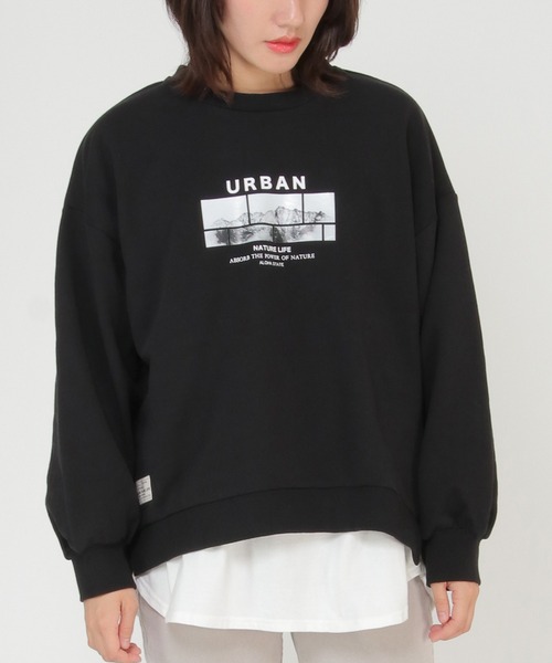 トレーナー スウェット URBAN NATURE LIFE プリントスウェット レディース ikka トレーナー スウェット URBAN NATURE LIFE プリント