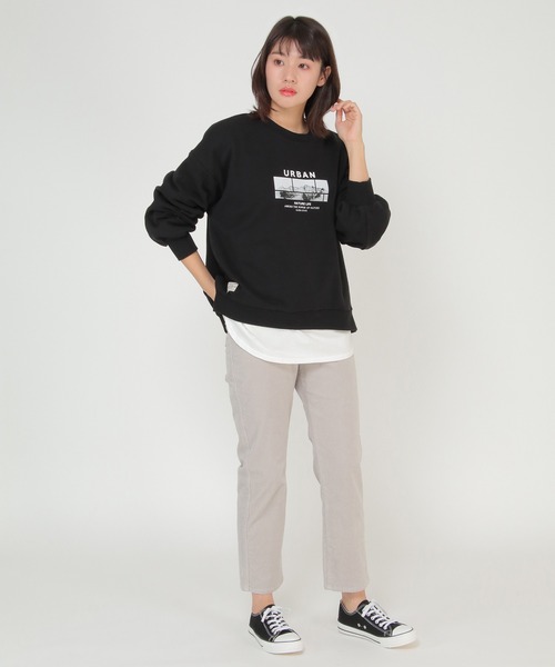 トレーナー スウェット URBAN NATURE LIFE プリントスウェット レディース ikka トレーナー スウェット URBAN NATURE LIFE プリント