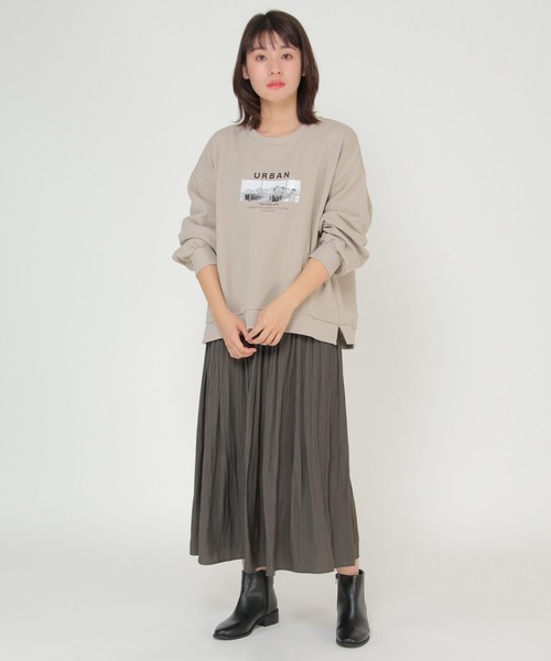 トレーナー スウェット URBAN NATURE LIFE プリントスウェット レディース ikka トレーナー スウェット URBAN NATURE LIFE プリント