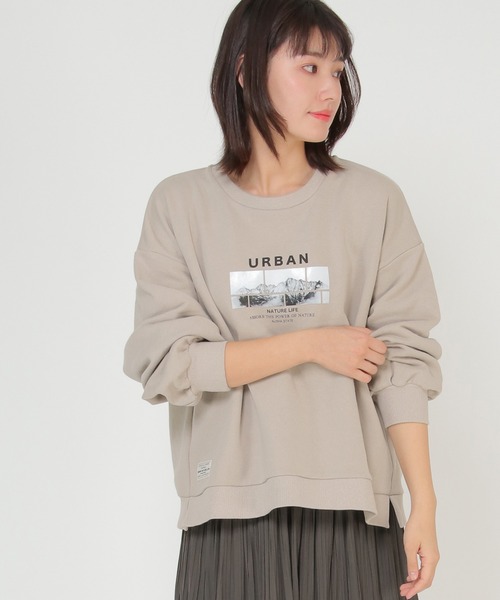 トレーナー スウェット URBAN NATURE LIFE プリントスウェット レディース ikka トレーナー スウェット URBAN NATURE LIFE プリント
