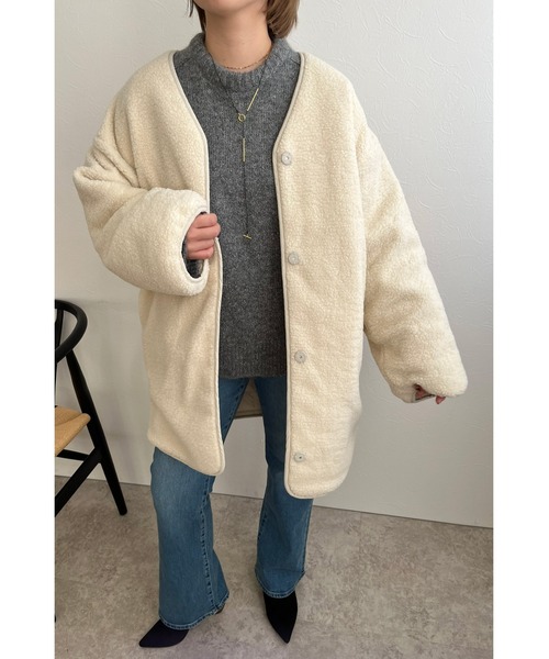 palm RICHE（ポームリシュ） リバーシブルキルティングボアコート