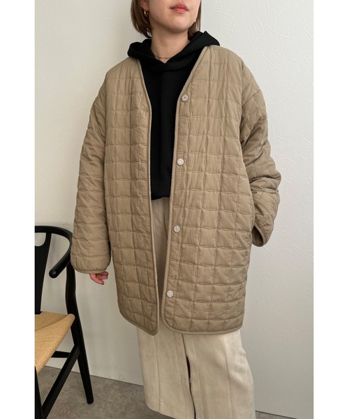 palm RICHE（ポームリシュ） リバーシブルキルティングボアコート