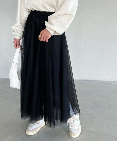 チュール スカート ボリューム ロング フレア S-2XL スカート ボリュームチュールロングスカート : ZOZOTOWN Yahoo