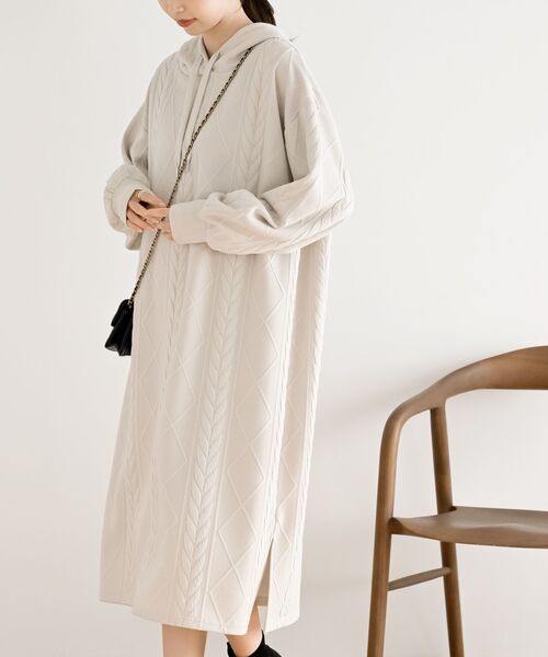 r・p・s ワンピース ケーブル柄パーカーワンピース : ZOZOTOWN Yahoo