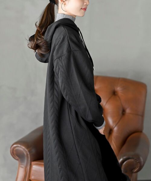 r・p・s（アールピーエス） ワンピース ケーブル柄パーカーワンピース