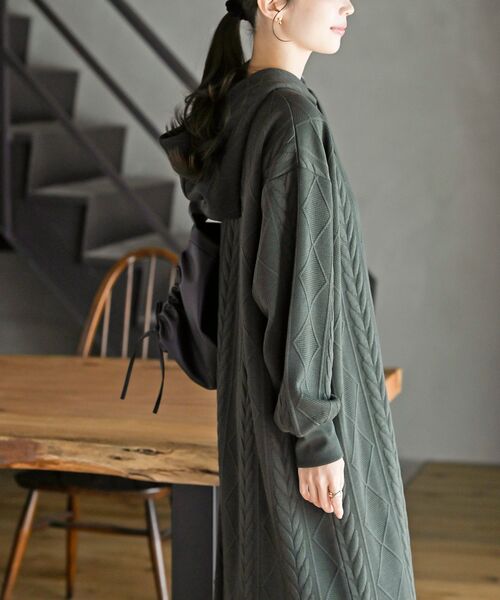 r・p・s（アールピーエス） ワンピース ケーブル柄パーカーワンピース