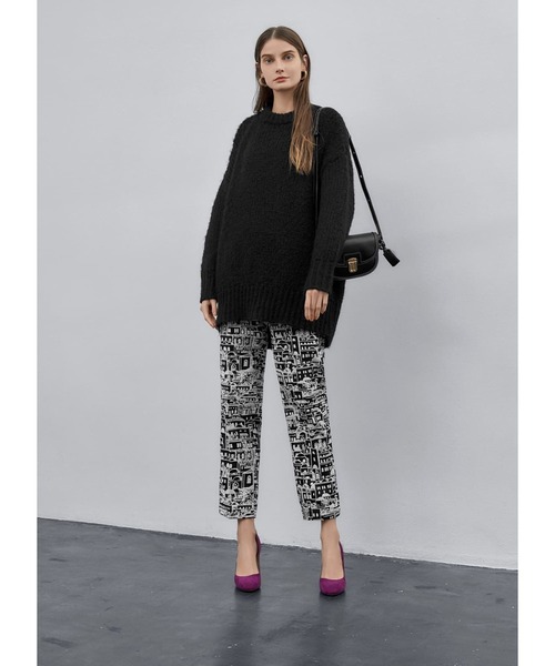 パンツ 【LUXE】ジャガード2トーンシティ柄タックパンツ LUXE STYLE ポリエステル