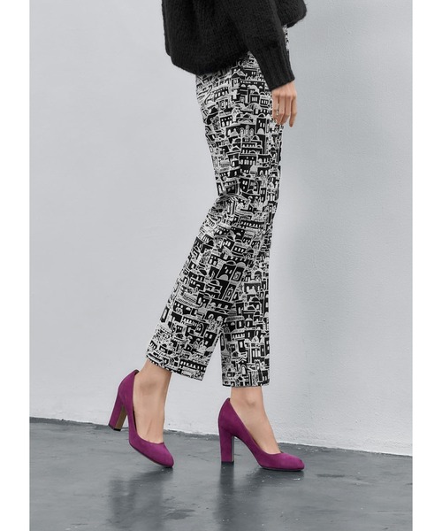 パンツ 【LUXE】ジャガード2トーンシティ柄タックパンツ LUXE STYLE ポリエステル