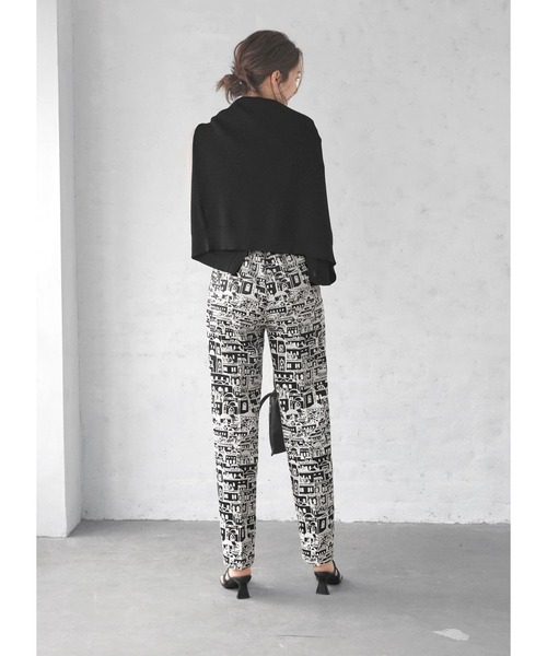 パンツ 【LUXE】ジャガード2トーンシティ柄タックパンツ LUXE STYLE ポリエステル