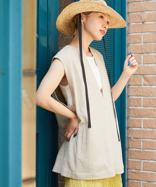 FREAK'S STORE ベスト ジレ 「限定展開」リネンレーヨン