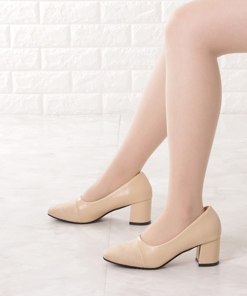 VIVAIA ラウンドトゥ チャンキーヒール パンプス　バイカラー　23.5 Julie Pro] ラウンドトゥ チャンキーヒール パンプス – VIVAIA JAPAN