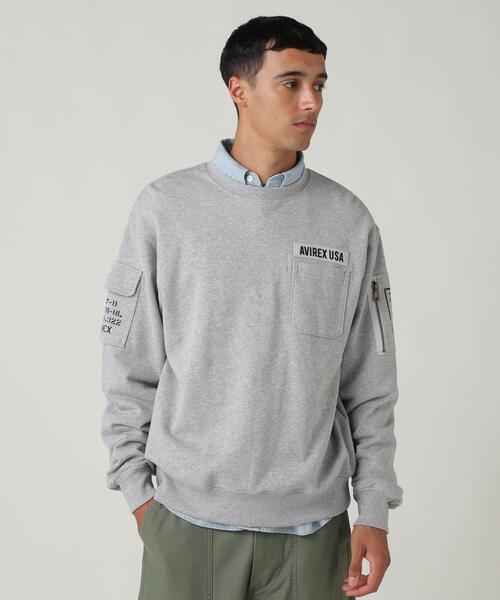 AVIREX SAGARA AIRFORCE クルーネック スウェット AVIREX（アヴィレックス） トレーナー スウェット 裏起毛 FATIGUE