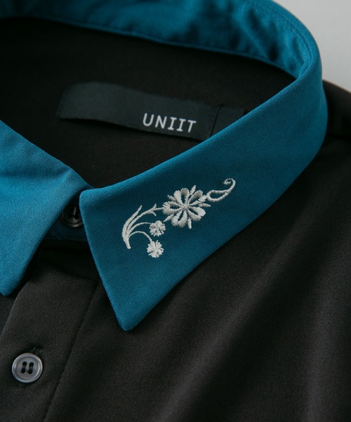 シャツ 「UNIIT/ユニット」衿配色　襟刺繍　ドルマンスリーブシャツ　ビッグシルエット　韓国モード　フラワー刺繍 メンズ レディース | UNIT（NIXON） | 15