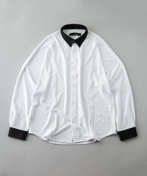 シャツ 「UNIIT/ユニット」衿配色　襟刺繍　ドルマンスリーブシャツ　ビッグシルエット　韓国モード　フラワー刺繍 メンズ レディース | UNIT（NIXON） | 12