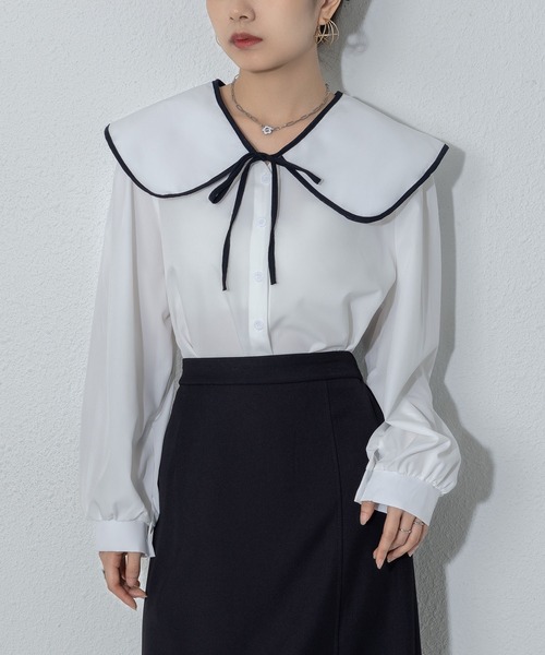 MAISON DE THERESE（メゾン ド テレーズ） ブラウス シャツ バイカラー