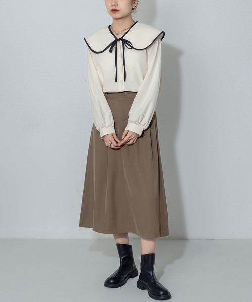 MAISON DE THERESE（メゾン ド テレーズ） ブラウス シャツ バイカラー