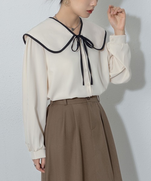 MAISON DE THERESE（メゾン ド テレーズ） ブラウス シャツ バイカラー