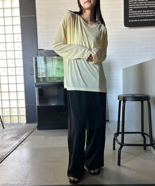 Kotoe tシャツ ビッグシルエット シースルートップス レディース