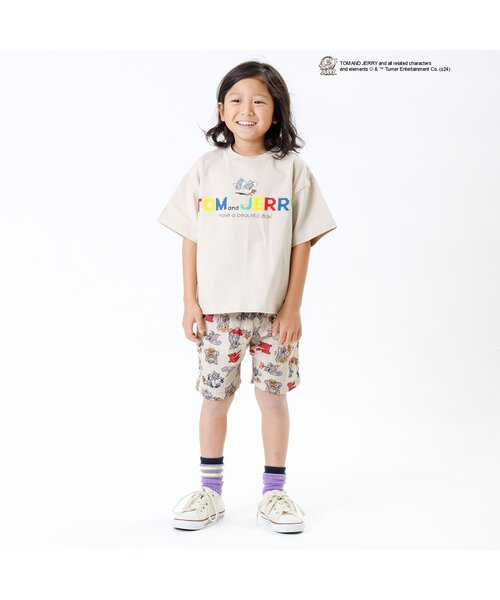 パンツ トムとジェリーコラボ 総柄ハーフパンツ キッズ 子供服