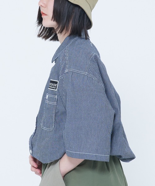 CORISCO（コリスコ） シャツ シャンブレー・ヒッコリー 半袖ワッペン