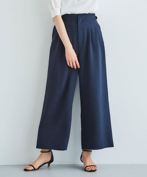 le coeur blanc ワイドパンツ le.coeur blanc パンツ サイドベルトタックワイドパンツ