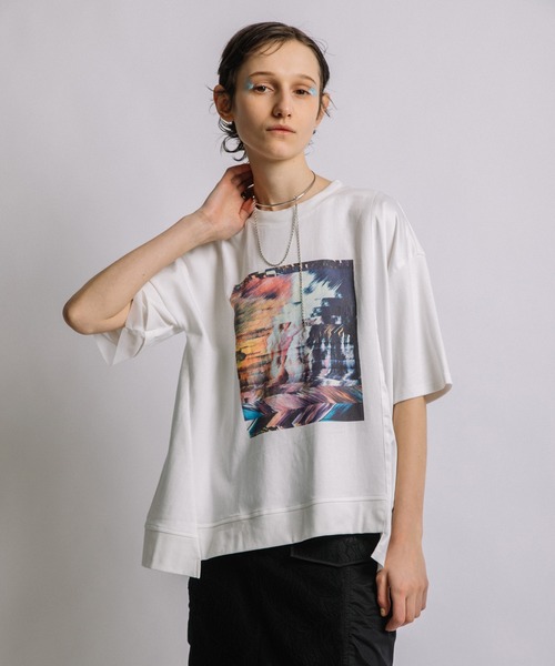 AULA AILA（アウラ アイラ） tシャツ オーシャンフォトプリントTシャツ