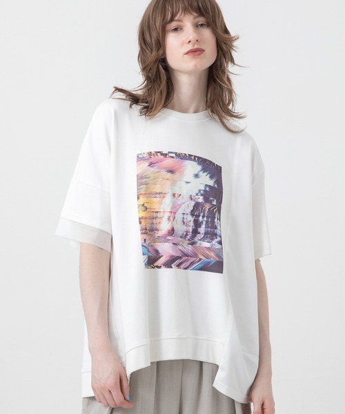 AULA AILA（アウラ アイラ） tシャツ オーシャンフォトプリントTシャツ