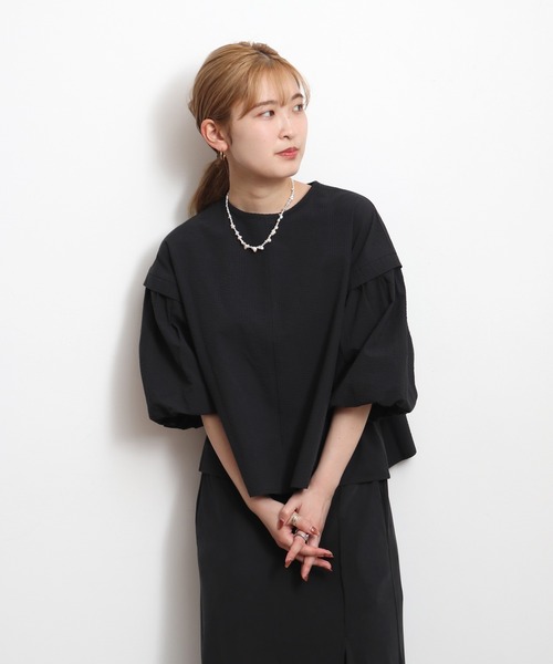 マルチサイズ ブラウス シャツ パフスリーブブラウス レディース