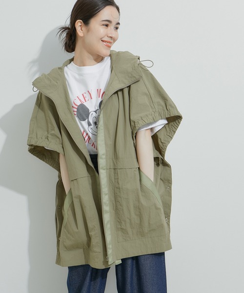 【新作入荷!!】  ADAM ET ROPE' ポンチョ 「洗える」ナイロンポンチョ レディース ジャケット・アウター