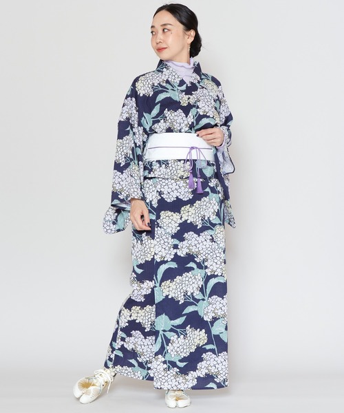 倭物やカヤ　夏華二部式浴衣 UV羽織＆ワンピース2点セット　紫陽花　セパレート式 カヤ 浴衣 「カヤ」夏華二部式浴衣 UV羽織＆ワンピース2点セット