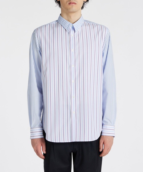 paul smith ストライプシャツ m□ポールスミス/Paul Smith ストライプ柄 長袖シャツ【40】青