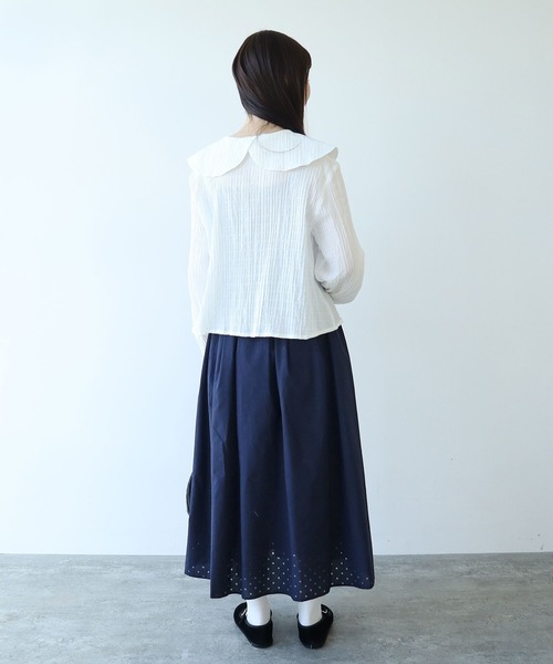 ビュルデサボン　◯オパールドットプリント スカート　クロ セール】オパールドットプリント スカート（スカート）｜bulle