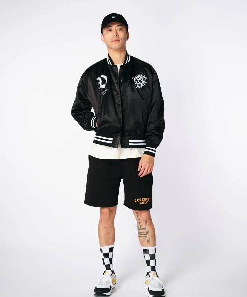 ★デヴァロー ゴルフ★ 男性用 新品 ナイロンジャケット サイズＳ DEVEREUX GOLF ブルゾン アウター Satin black bomber jacket