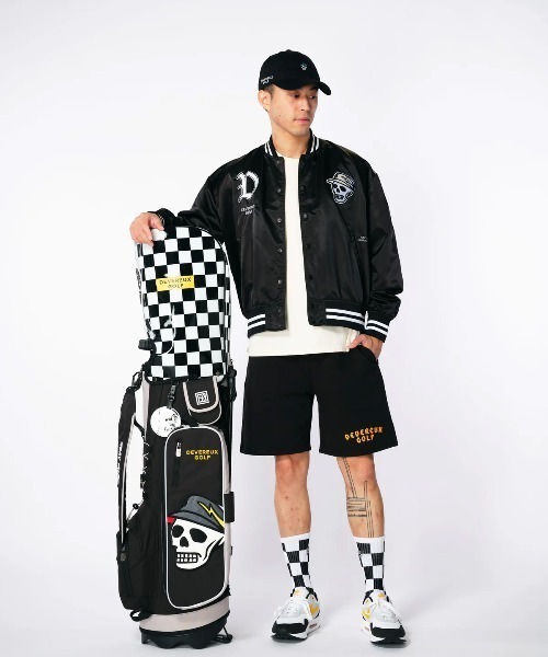 DEVEREUX GOLF ブルゾン アウター Satin black bomber jacket メンズ