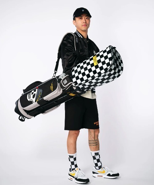 DEVEREUX GOLF ブルゾン アウター Satin black bomber jacket