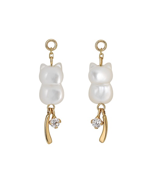 TAKE-UP（テイクアップ） ピアス 「 Palette」K10 ホワイトシェル