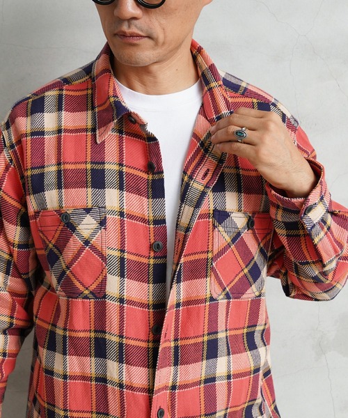 シャツ HOUSTON ヒューストン 41142 SOFT TWIST ビエラシャツ メンズ