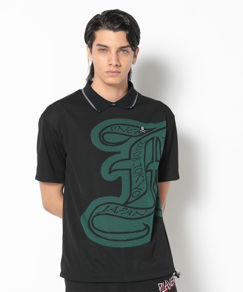 MARK & LONA オリーブ ジップアップポロシャツ