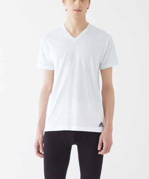 ● ADIDAS ● Vネック Tシャツ WHKTE adidas 「adidas」VネックTシャツ : ZOZOTOWN Yahoo!店 - 通販