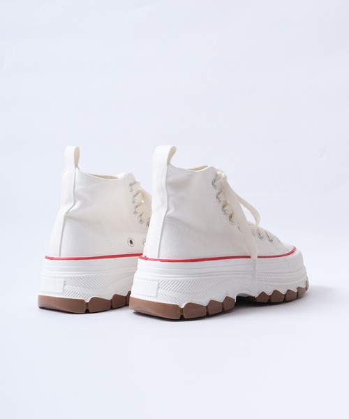 スニーカー AAA+FEMININE 厚底ウェーブソール ハイカットキャンバス