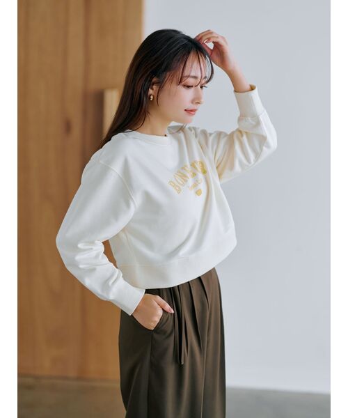 tシャツ 2wayフロッキーロゴスウェット「低身長・小柄女性」 レディース tシャツ 2wayフロッキーロゴスウェット「低身長・小柄女性