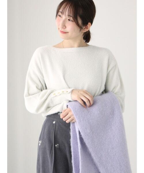 新品未使用タグ付き♪オブリ obli ラメフェザーニット/シルバー　サイズＦ ラメフェザーニット/シルバー【残りわずか】 | ALL ITEM | OBLI