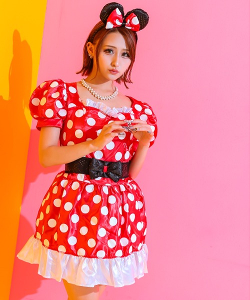 Tika コスプレ ディズニー リボンベルト付き体型カバーフレア